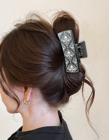 Skulls Acrylic Claw Clip - Gothic Statement Hair Clip