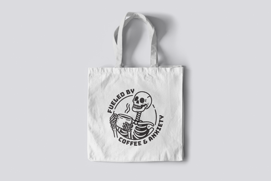Canvas Tote Bag with Dark Humor Prints