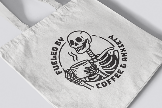 Canvas Tote Bag with Dark Humor Prints