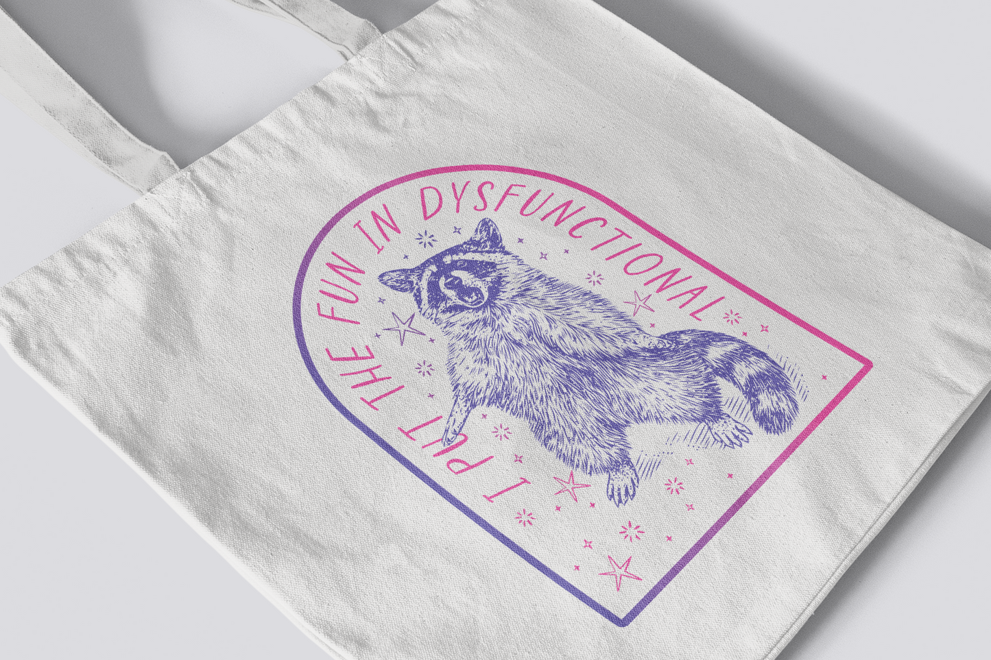 Canvas Tote Bag with Dark Humor Prints