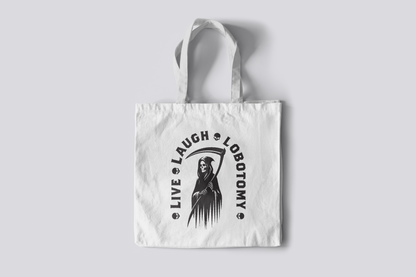 Canvas Tote Bag with Dark Humor Prints