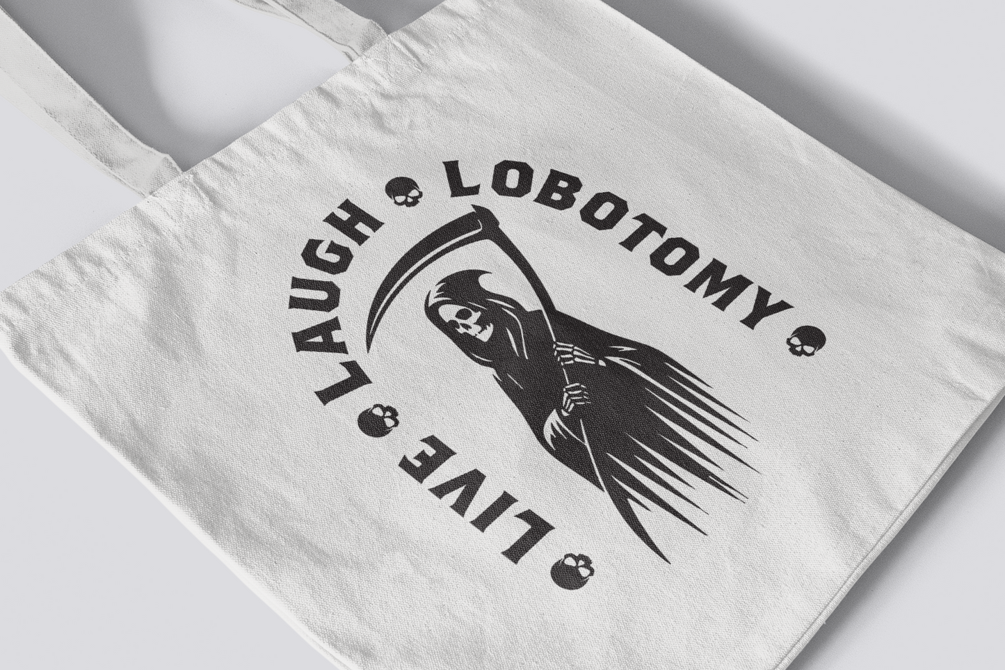 Canvas Tote Bag with Dark Humor Prints