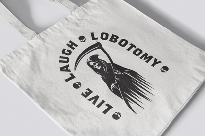 Canvas Tote Bag with Dark Humor Prints