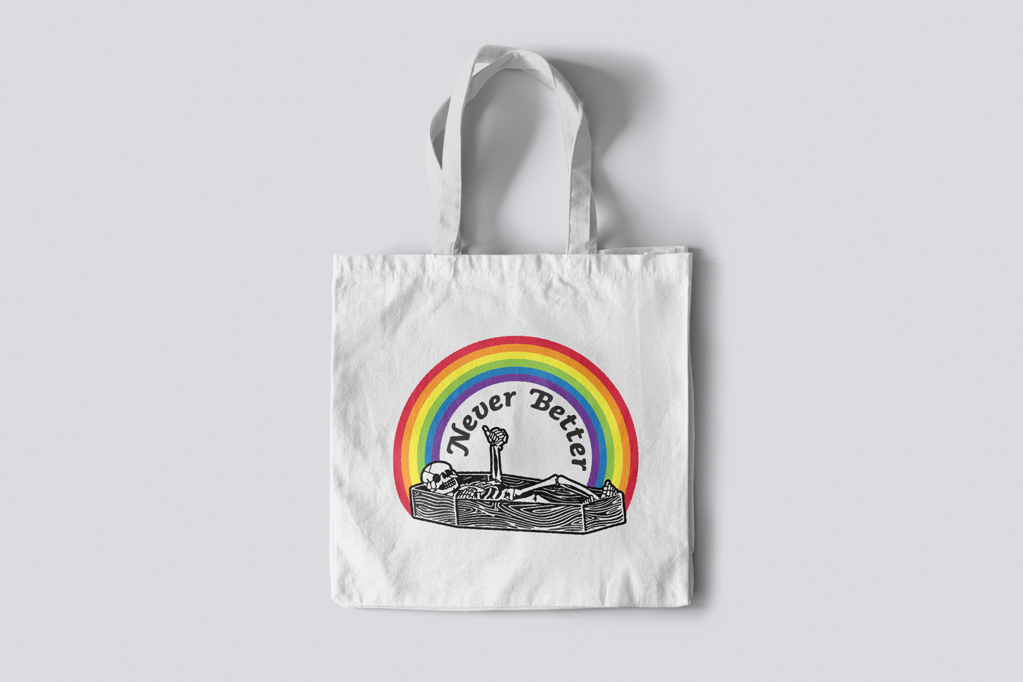 Canvas Tote Bag with Dark Humor Prints
