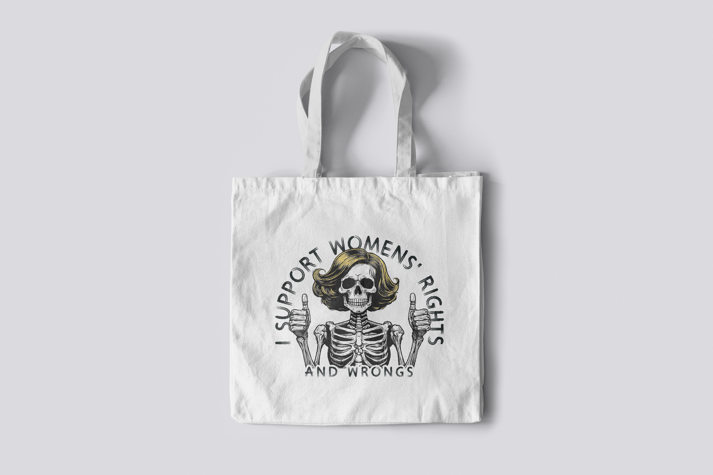 Canvas Tote Bag with Dark Humor Prints