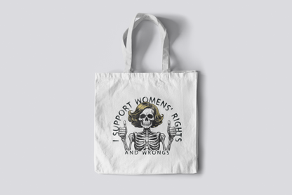 Canvas Tote Bag with Dark Humor Prints