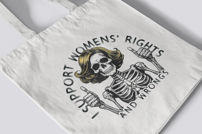 Canvas Tote Bag with Dark Humor Prints