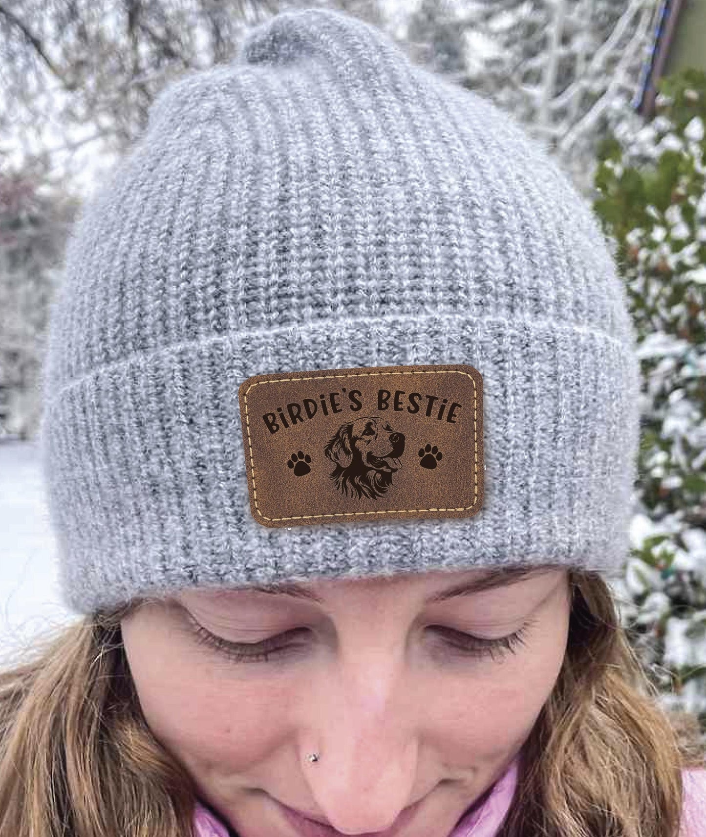 Custom Dog Breed Leatherette Patch with Name