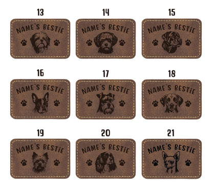 Custom Dog Breed Leatherette Patch with Name