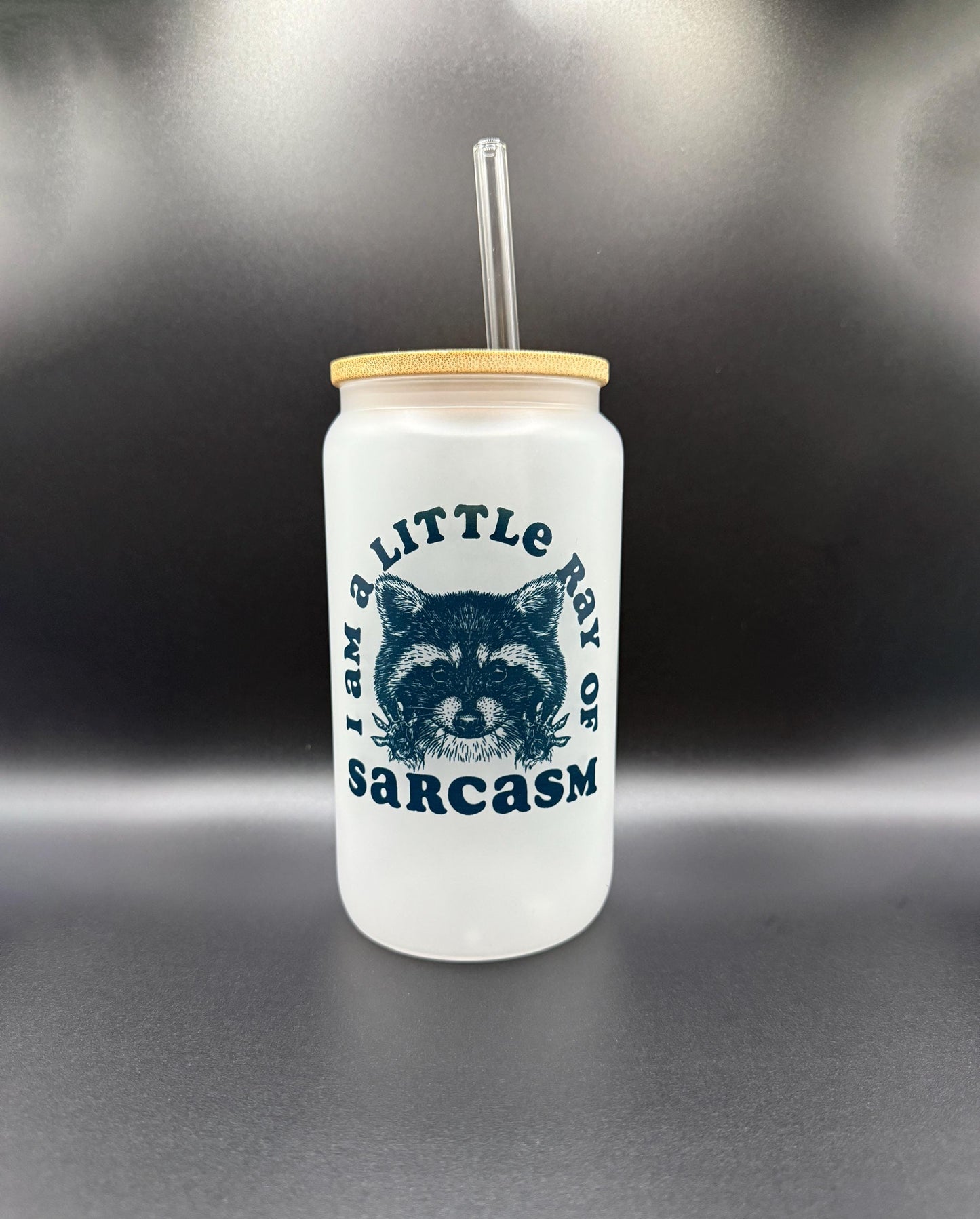 Frosted Glass Tumbler 18oz - Witchy Goth Coffee Cup