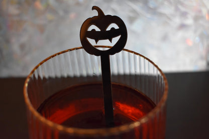 Halloween Drink Stirrers with Jack-O-Lanterns - Set of 6