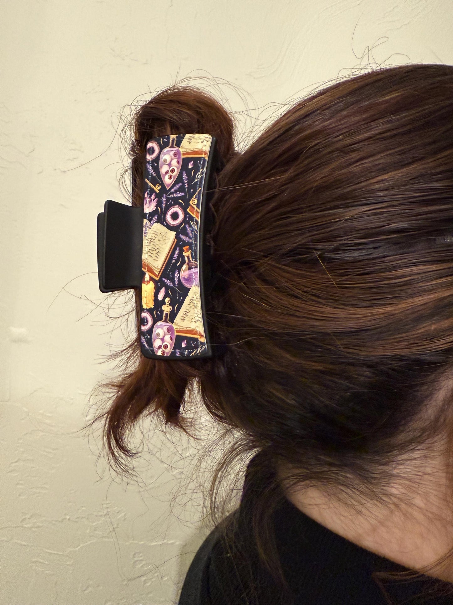 Acrylic Claw Clip, Photo Hair Clip, Goth or Spooky Design Option