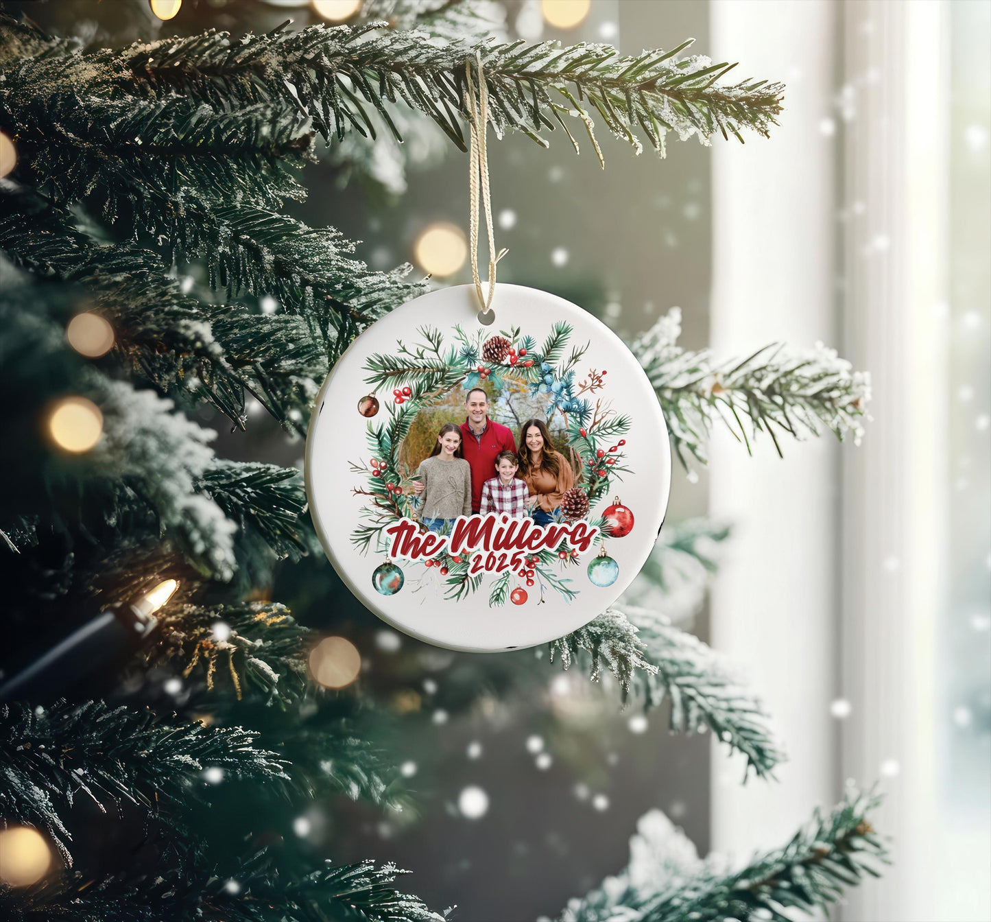 Custom Ceramic Photo Ornament - Personalized Keepsake