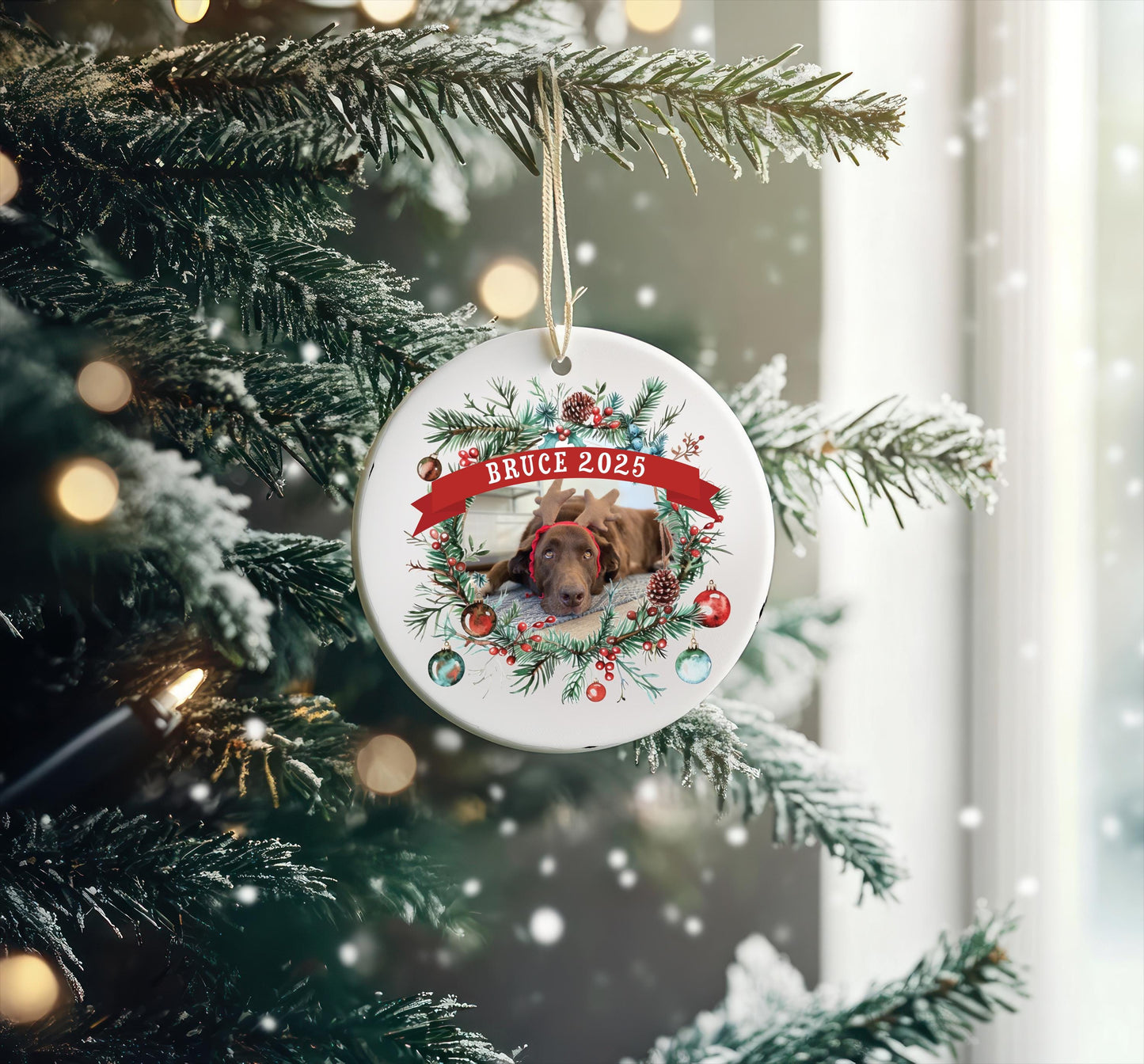 Custom Ceramic Photo Ornament - Personalized Keepsake