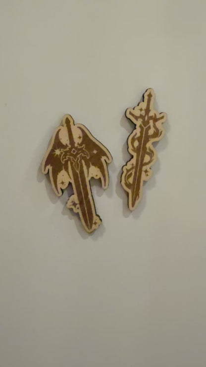 Stardust Swords Magnet Set | Laser Cut Wood, Gothic Home Decor