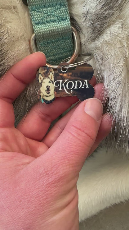 Personalized Dog Name Tag with Photo, Custom Pet ID Tag for Pets